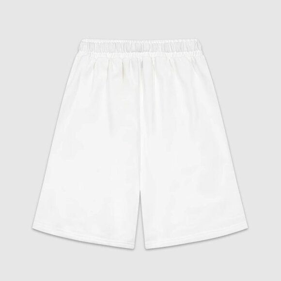 B.Sure White Red Heart Drawstring Casual Shorts - Picture 2 of 4
